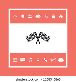 Start finish cross flags icon. Graphic elements for your design