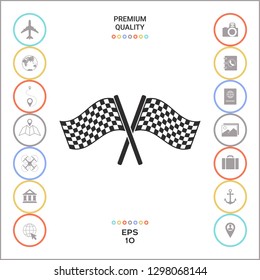 Start finish cross flags icon. Graphic elements for your design