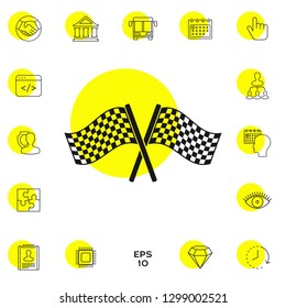 Start finish cross flags icon. Graphic elements for your design
