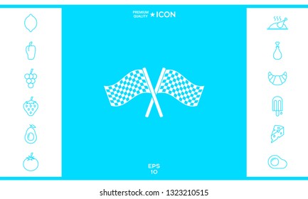 Start finish cross flags icon. Graphic elements for your design