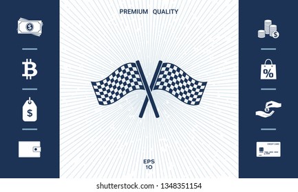 Start finish cross flags icon. Graphic elements for your design