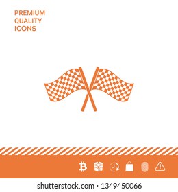 Start finish cross flags icon. Graphic elements for your design