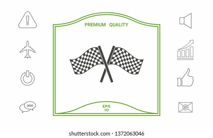 Start finish cross flags icon. Graphic elements for your design