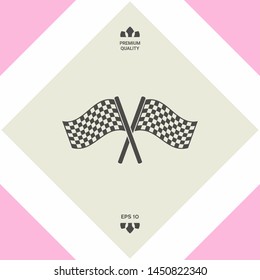 Start finish cross flags icon. Graphic elements for your design