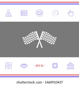 Start finish cross flags icon. Graphic elements for your design