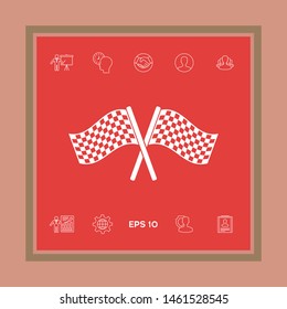 Start finish cross flags icon. Graphic elements for your design
