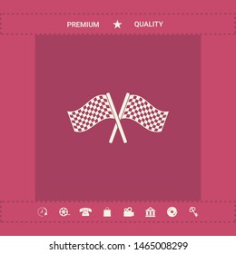 Start finish cross flags icon. Graphic elements for your design