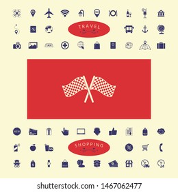 Start finish cross flags icon. Graphic elements for your design