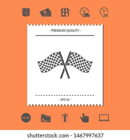 Start finish cross flags icon. Graphic elements for your design