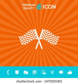 Start finish cross flags icon. Graphic elements for your design