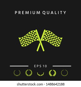 Start finish cross flags icon. Graphic elements for your design