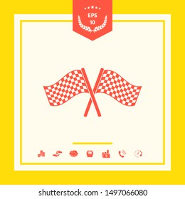Start finish cross flags icon. Graphic elements for your design