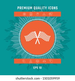 Start finish cross flags icon. Graphic elements for your design