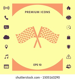 Start finish cross flags icon. Graphic elements for your design