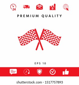 Start finish cross flags icon. Graphic elements for your design