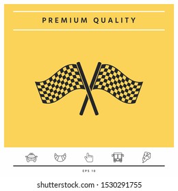 Start finish cross flags icon. Graphic elements for your design