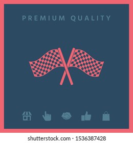 Start finish cross flags icon. Graphic elements for your design