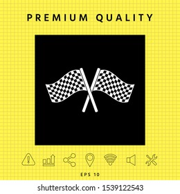 Start finish cross flags icon. Graphic elements for your design