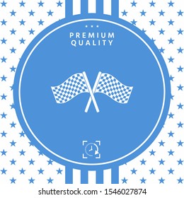 Start finish cross flags icon. Graphic elements for your design