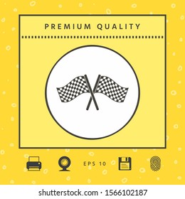 Start finish cross flags icon. Graphic elements for your design