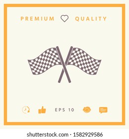 Start finish cross flags icon. Graphic elements for your design