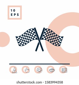 Start finish cross flags icon. Graphic elements for your design