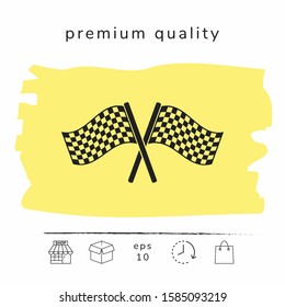 Start finish cross flags icon. Graphic elements for your design