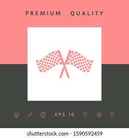 Start finish cross flags icon. Graphic elements for your design