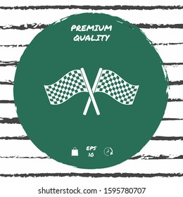 Start finish cross flags icon. Graphic elements for your design