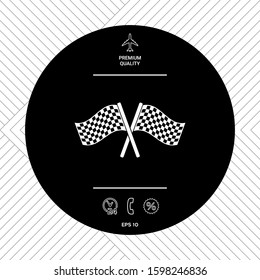 Start finish cross flags icon. Graphic elements for your design