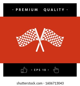 Start finish cross flags icon. Graphic elements for your design