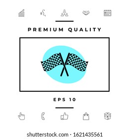 Start finish cross flags icon. Graphic elements for your design