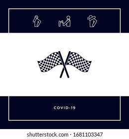 Start finish cross flags icon. Graphic elements for your design