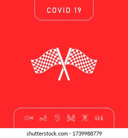 Start finish cross flags icon. Graphic elements for your design