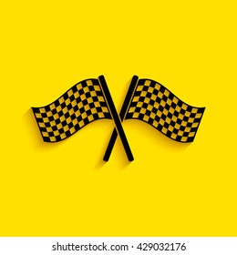 Start finish cross flags icon