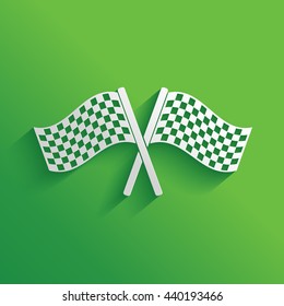 Start finish cross flags icon