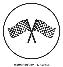 Start finish cross flags icon