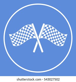 Start finish cross flags icon
