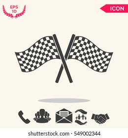 Start finish cross flags icon