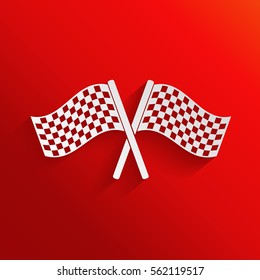 Start finish cross flags icon
