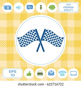 Start finish cross flags icon