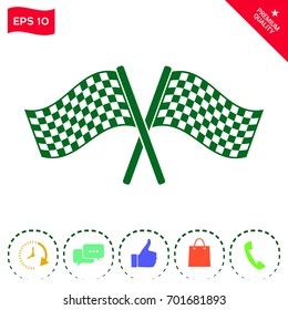 Start finish cross flags icon