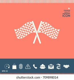 Start finish cross flags icon