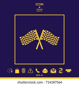 Start finish cross flags icon