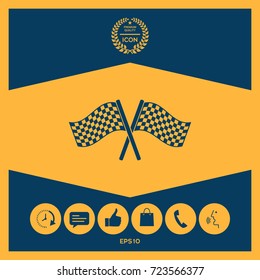 Start finish cross flags icon