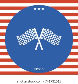 Start finish cross flags icon