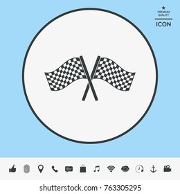 Start finish cross flags icon