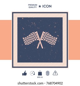 Start finish cross flags icon