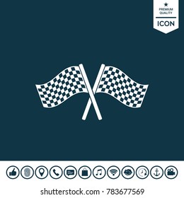 Start finish cross flags icon