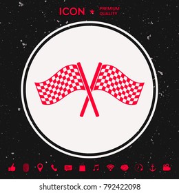 Start finish cross flags icon